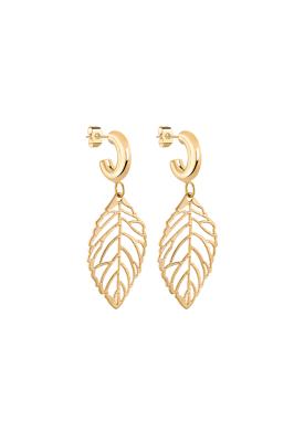 Pirinç Üzeri Altın Kaplama Yaprak Figürlü Kadın Küpe