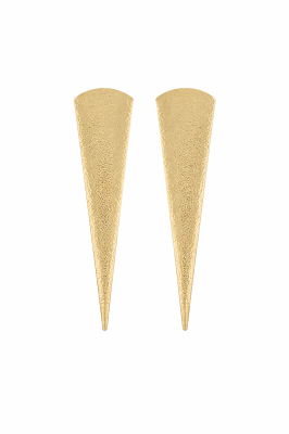 Çelik Üzeri Altın Kaplama Uzun Geometrik Kadın Küpe