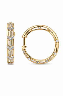 Çelik Üzeri Altın Kaplama Zirkon Taşlı Halka Kadın Küpe