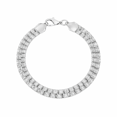 Çelik Üzeri Beyaz Altın Kaplama Bileklik