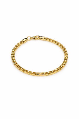 Pirinç Üzeri Altın Kaplama Kalın Zincir Kadın Bileklik