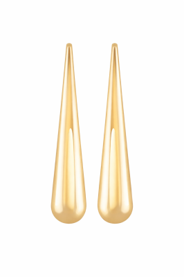 Pirinç Üzeri Altın Kaplama Damla Form Kadın Küpe