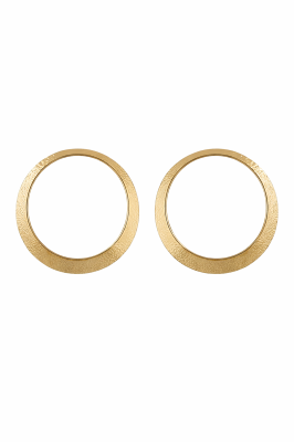 Pirinç Üzeri Altın Kaplama Minimal Halka Kadın Küpe