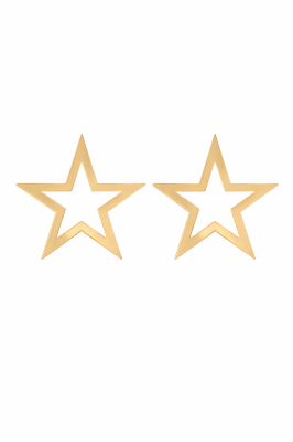 Pirinç Üzeri Altın Kaplama Yıldız Formlu Minimal Küpe