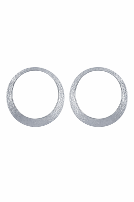 Pirinç Üzeri Gümüş Kaplama Minimal Halka Kadın Küpe