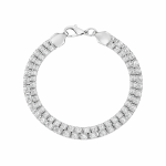 Çelik Üzeri Beyaz Altın Kaplama Bileklik