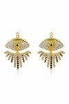 Zirkon Taşlı Evil Eye Küpe – Altın Kaplama Şık Küpe